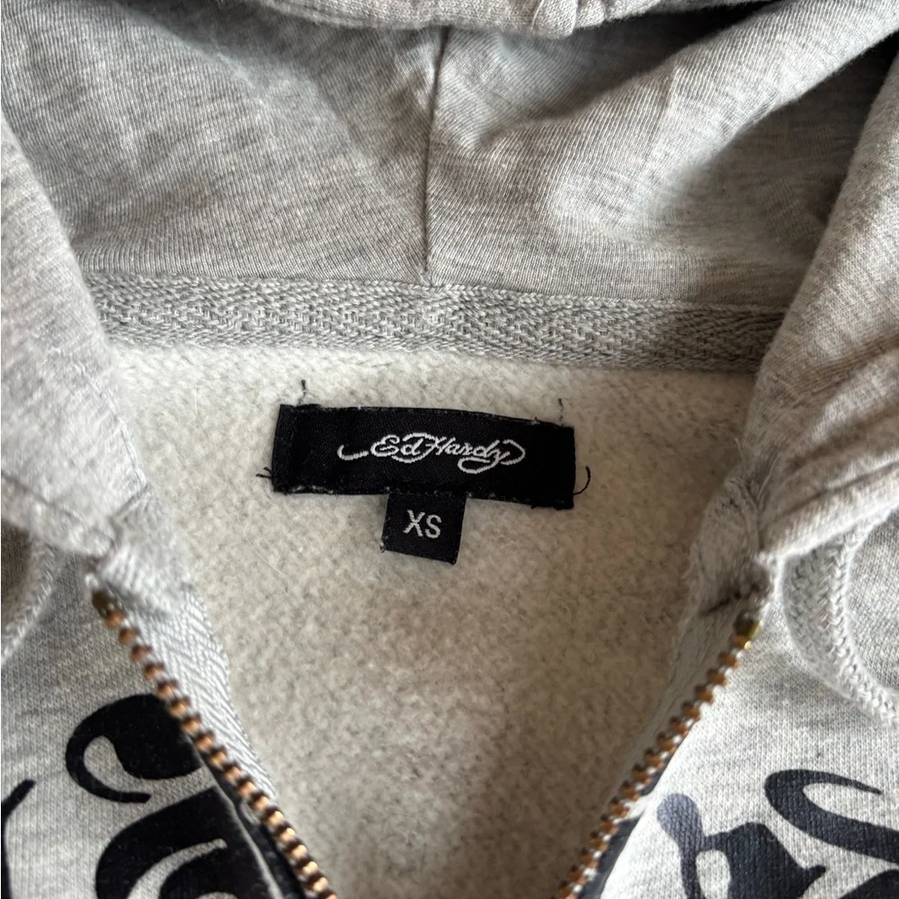 Ed Hardy Gray Zip-Up Hoodie - Picture 6 of 9